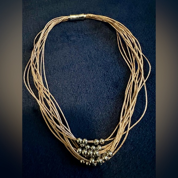 Jewelry - Gold & Silver Multi-Strand Necklace | Layered Strands | Magnetic Clasp